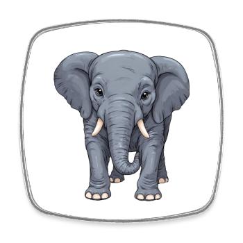 A friendly little elephant lady - Square fridge magnet - white - Front