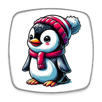 Pingouin - Magnet carré - blanc - Devant