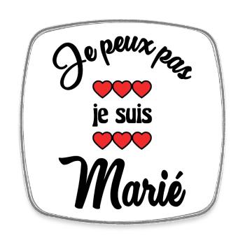 JE PEUX PAS. MARIE. FUTUR MARIE. EVJF. TEAM. TEAM - Magnet carré - blanc - Devant