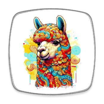 Alpaca - Square fridge magnet - white - Front