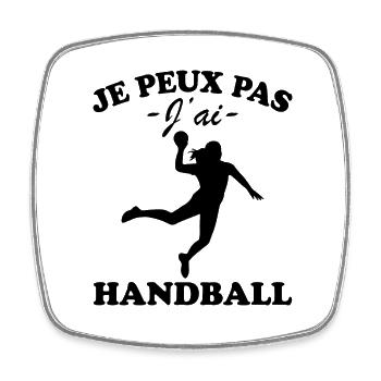 Je peux pas j'ai Handball - Magnet carré - blanc - Devant