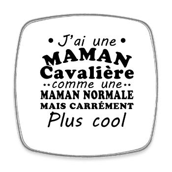 J'ai une maman cavalière - Magnet carré - blanc - Devant