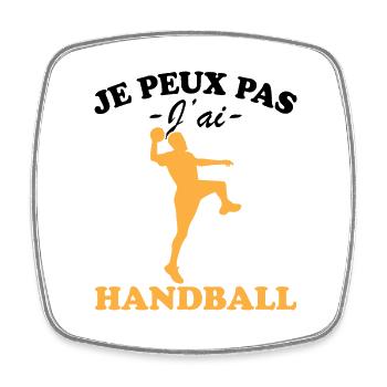 Ich kann nicht Handball haben - Viereckiger Kühlschrankmagnet - Weiß - Vorne