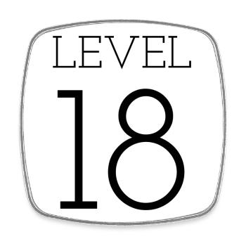level 18 - Viereckiger Kühlschrankmagnet - Weiß - Vorne