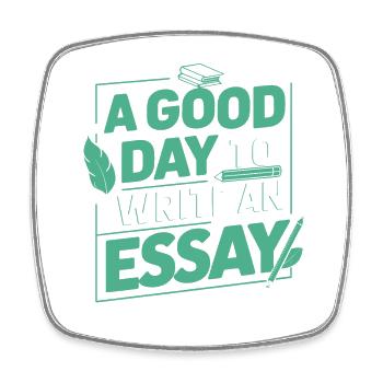 A good Day to write an essay Teacher Pupil - Square fridge magnet - white - Front