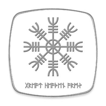 Rune nordique flocon de neige - Magnet carré - blanc - Devant