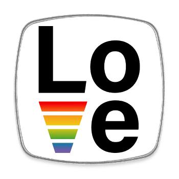 LGBT Regenbogen love Shirt - Viereckiger Kühlschrankmagnet - Weiß - Vorne