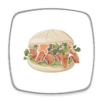 Gua Bao Asian Food Lover China Vietnam Japan - Square fridge magnet - white - Front