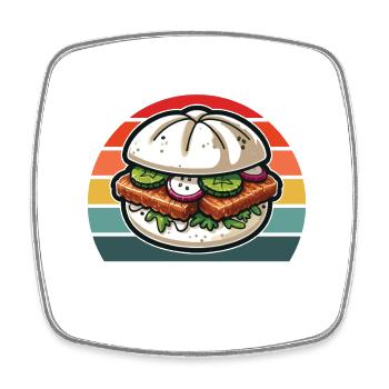 Gua Bao Asian Food Lover China Vietnam Japan - Square fridge magnet - white - Front