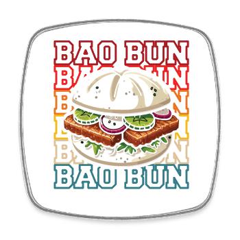 Bao Bun Asian Food Lover China Vietnam Japan - Square fridge magnet - white - Front