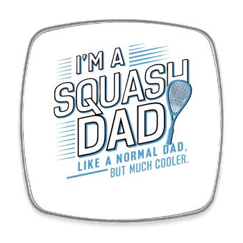 Ich bin ein Squash-Papa, nur viel cooler, Opa - Viereckiger Kühlschrankmagnet - Weiß - Vorne