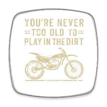 Jouez dans le Dirt Bike Motocross Hommes et Garçons - Magnet carré - blanc - Devant