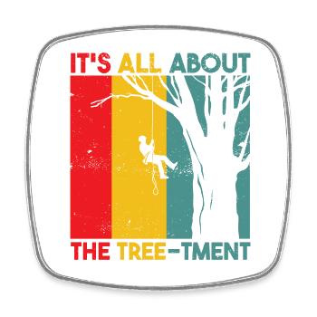 drôle élagiste jeu de mots escalade d’arbre humour - Magnet carré - blanc - Devant