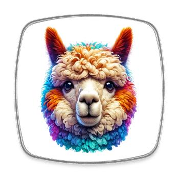 Alpaca - Square fridge magnet - white - Front