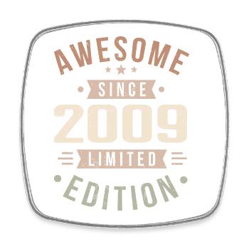 Original 2009 Vintage Vintage Birthday 2009 - Square fridge magnet - white - Front