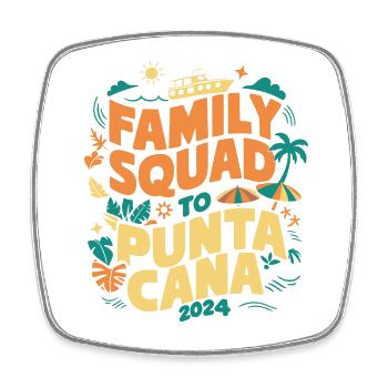 Escouade de vacances en famille Punta Cana 2024 vacances d’été - Magnet carré - blanc - Devant