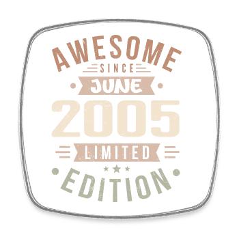 June 2005 Birthday June 2005 Gift June 2005 - Square fridge magnet - white - Front
