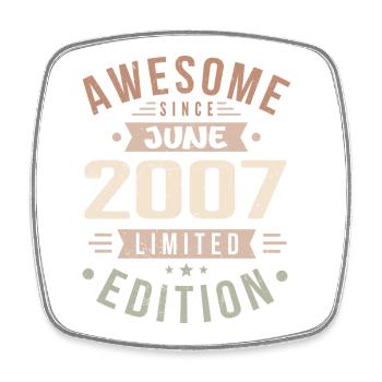 June 2007 Birthday June 2007 Gift June 2007 - Square fridge magnet - white - Front