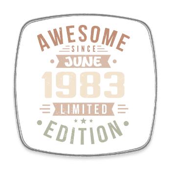 June 1983 Birthday June 1983 Gift June 1983 - Square fridge magnet - white - Front