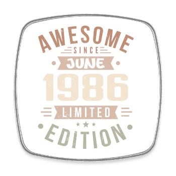 Juin 1986 Anniversaire Juin 1986 Cadeau Juin 1986 - Magnet carré - blanc - Devant
