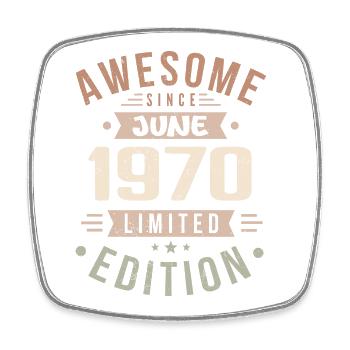 Juin 1970 Anniversaire Juin 1970 Cadeau Juin 1970 - Magnet carré - blanc - Devant