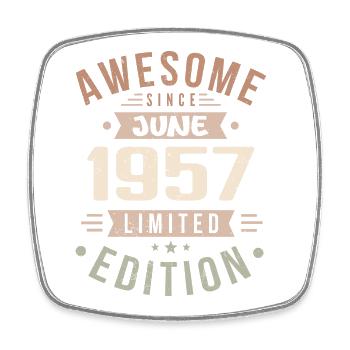 Juin 1957 Anniversaire Juin 1957 Cadeau Juin 1957 - Magnet carré - blanc - Devant