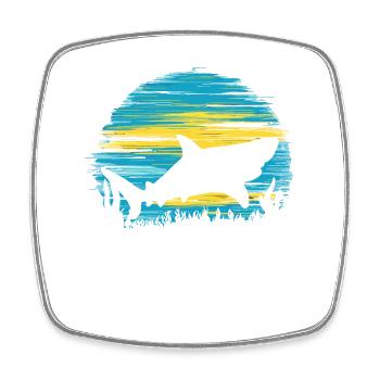 Life would be better with Megalodon Funny Shark - Square fridge magnet - white - Front