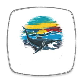 La vie serait meilleure avec Megalodon Funny Shark - Magnet carré - blanc - Devant