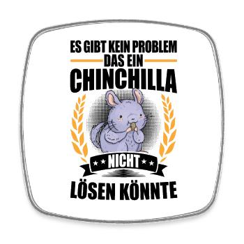 Chinchilla solves problems Rodent woolly mouse - Square fridge magnet - white - Front