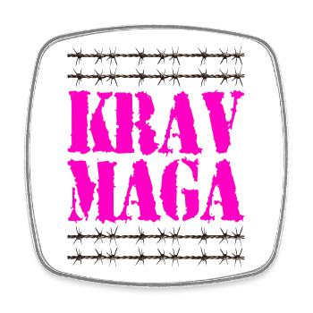 Sehr cooles Krav Maga Design mit Sracheldraht. - Viereckiger Kühlschrankmagnet - Weiß - Vorne