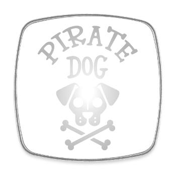 Piratenhund Schädel - Viereckiger Kühlschrankmagnet - Weiß - Vorne
