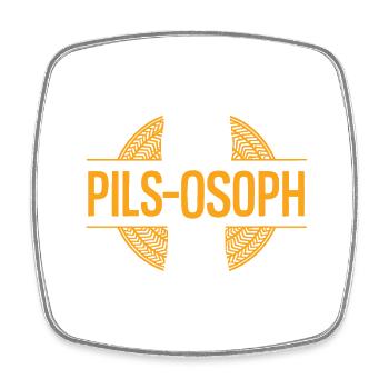 Lustiges Wortspiel Pils Bier Spruch Philosoph - Viereckiger Kühlschrankmagnet - Weiß - Vorne