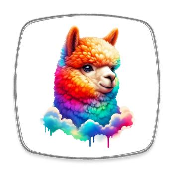 Alpaca - Square fridge magnet - white - Front