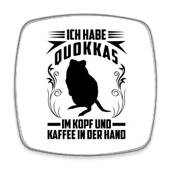 Quokka und Kaffee Beuteltier Quokka - Viereckiger Kühlschrankmagnet - Weiß - Vorne