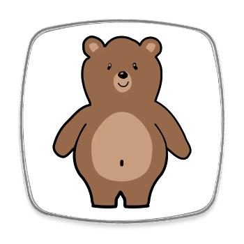 Bear - Square fridge magnet - white - Front