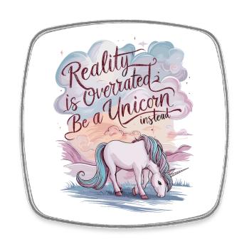 Soyez une licorne - Design de licorne inspirant - Magnet carré - blanc - Devant