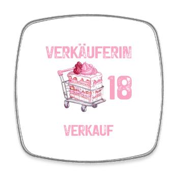 Verkäuferin 18 Geburtstag Verkauf 18 Jahre Spruch - Viereckiger Kühlschrankmagnet - Weiß - Vorne