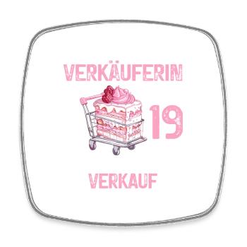 19 Geburtstag Verkäuferin Verkauf 19 Jahre Spruch - Viereckiger Kühlschrankmagnet - Weiß - Vorne