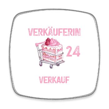 Verkäuferin 24 Geburtstag Verkaufen Beruf Spruch - Viereckiger Kühlschrankmagnet - Weiß - Vorne