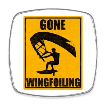 Verschwunden Wingfoiling Vintage Surfen Sport Liebhaber T-Shirt - Viereckiger Kühlschrankmagnet - Weiß - Vorne