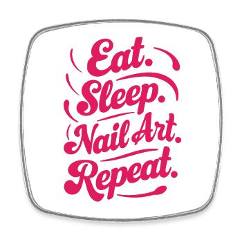 Eat Sleep Nail Art Répéter le travail d’esthéticienne Nail Tech - Magnet carré - blanc - Devant