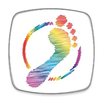 rainbow footprint rainbow footprint - Square fridge magnet - white - Front