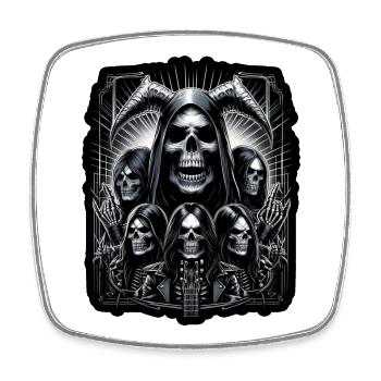Metal Skeletons - Square fridge magnet - white - Front