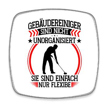 Nettoyeurs de bâtiments et non laveurs de vitres désorganisés - Magnet carré - blanc - Devant