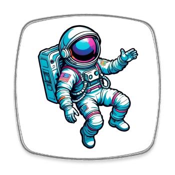 Colorful Cartoon Astronaut - Square fridge magnet - white - Front
