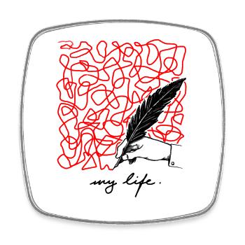 My life is complicated to explain Letter - Viereckiger Kühlschrankmagnet - Weiß - Vorne