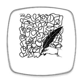 Chaos Letter - Square fridge magnet - white - Front