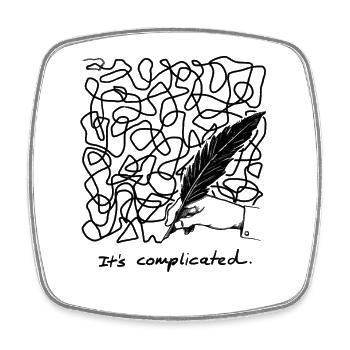It is complicated to explain Letter - Viereckiger Kühlschrankmagnet - Weiß - Vorne