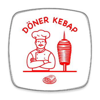 Doner Kebab Enthusiast Chef Delight Foodie T-Shirt - Square fridge magnet - white - Front
