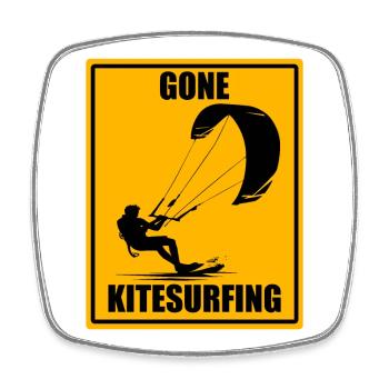 Gone Kitesurfing Vintage Kiteboarding Design Chemise - Magnet carré - blanc - Devant